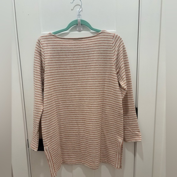 NWT J.Jill Women’s Tunic Size S Relaxed Fit Stripped  Crew Neck 3/4 Sleeves - Picture 2 of 8